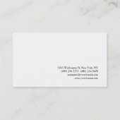 Carte de visite de script de charme noir blanc (Dos)
