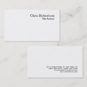 Carte de visite de script de charme noir blanc (Devant / Derrière)