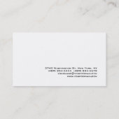 Carte de visite de script de charme noir blanc (Dos)