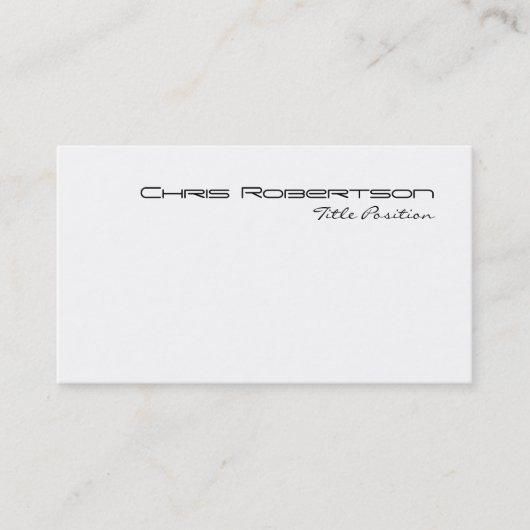 Carte de visite de script de charme noir blanc (Devant)