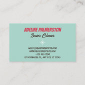 Carte de visite de script de coiffeur de salon de  (Dos)