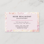 Carte de visite de script de couleur rose jaune mo (Dos)