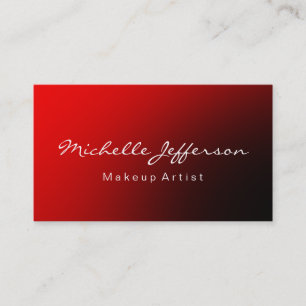 Carte de visite de script de maquillage noir rouge