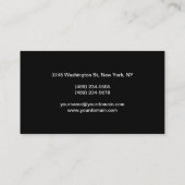 Carte de visite de script de maquillage noir vert (Dos)