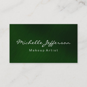 Carte de visite de script de maquillage noir vert