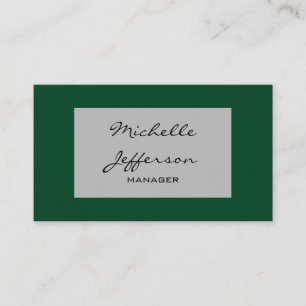 Carte de visite de script de Motif Gris Vert Forêt