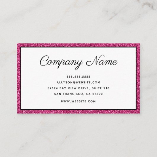 Carte de visite de script de Parties scintillant H (Dos)