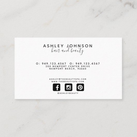 Carte de visite de script Fleur sauvage Pastel (Dos)