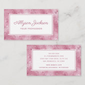 Carte de visite de script holographique rose (Devant / Derrière)