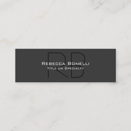 Carte de visite de script noir gris mince (Devant)