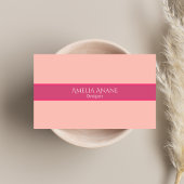 Carte de visite de script rose féminin unique tend