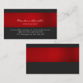 Carte de visite de script rouge foncé élégant (Devant / Derrière)
