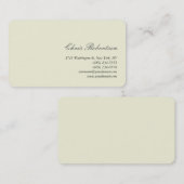 Carte de visite de script tendance Beige Round Cor (Devant / Derrière)