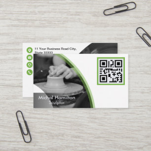 Carte de visite de sculpteur vert moderne