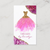 Carte de visite de seamstress rose et or (Devant)