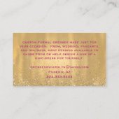 Carte de visite de seamstress rose et or (Dos)