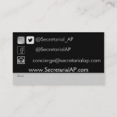 Carte de visite de secrétariat (Dos)