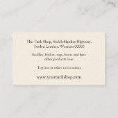 Carte de visite de sellerie (Dos)