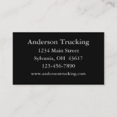 Carte de visite de semi-camion blanc (Dos)