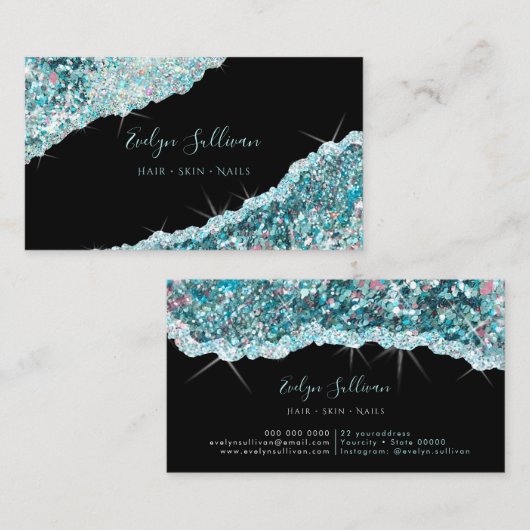 Carte de visite de séquence de Parties scintillant (Devant / Derrière)