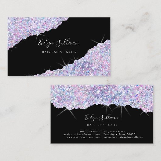 carte de visite de séquence de Parties scintillant (Devant / Derrière)