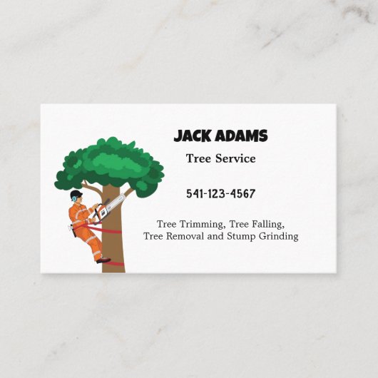 Carte de visite de service Arborescence Lumberjack (Devant)