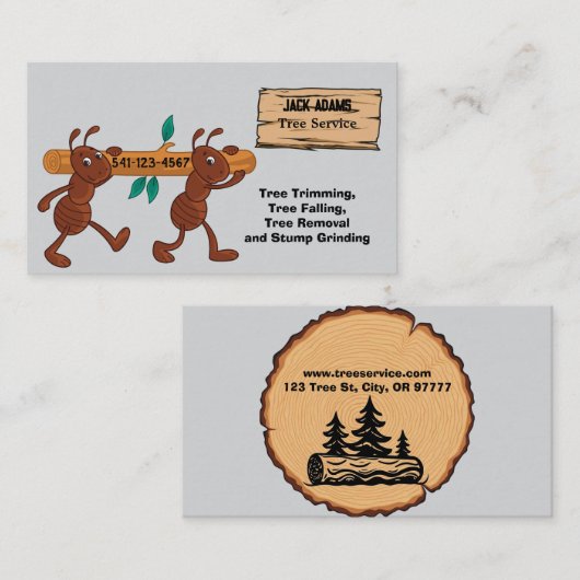 Carte de visite de service Arborescence Lumberjack (Devant / Derrière)