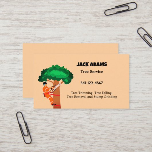 Carte de visite de service Arborescence Lumberjack (Devant/Arrière en situation)