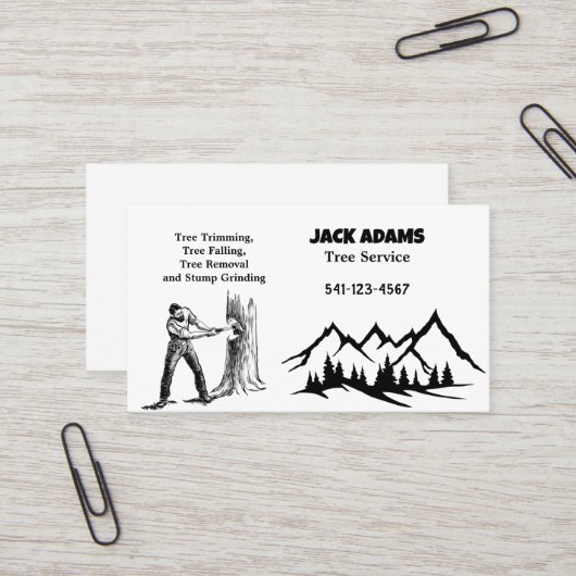 Carte de visite de service Arborescence Lumberjack (Devant/Arrière en situation)