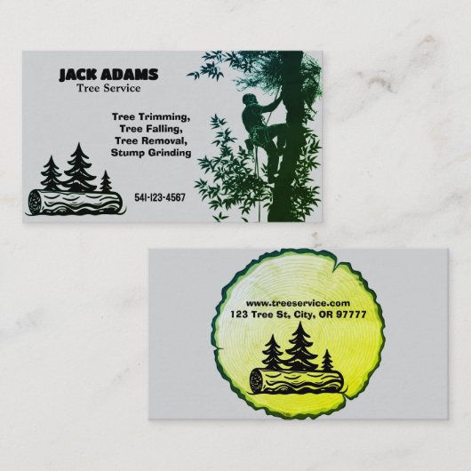 Carte de visite de service Arborescence Lumberjack (Devant / Derrière)