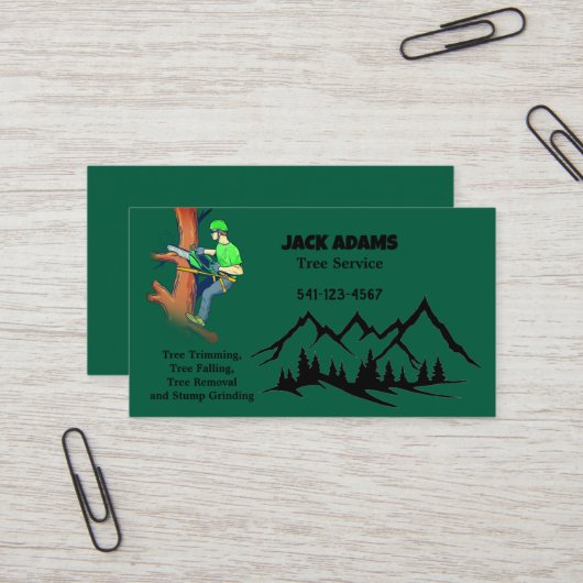 Carte de visite de service Arborescence Lumberjack (Devant/Arrière en situation)