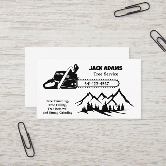 Carte de visite de service Arborescence Lumberjack (Devant/Arrière en situation)