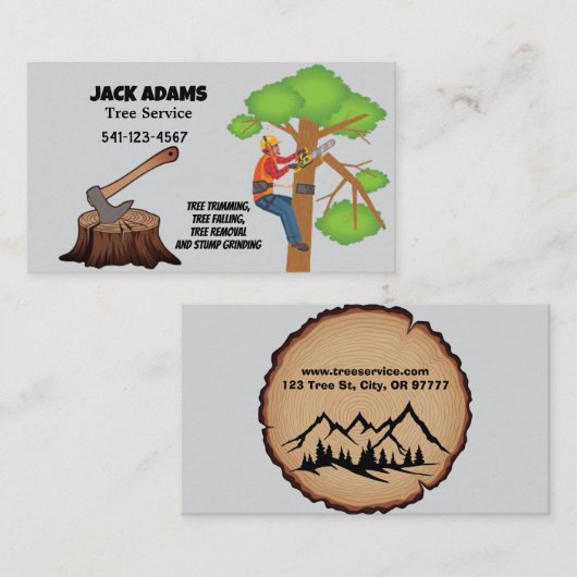 Carte de visite de service Arborescence Lumberjack (Devant / Derrière)