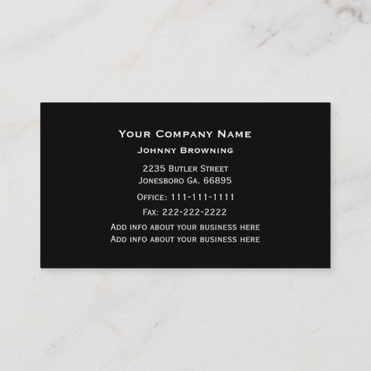 Carte de visite de service d'arborescence (Dos)