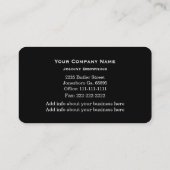 Carte de visite de service d'arborescence (Dos)