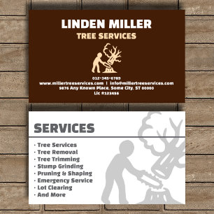 Carte de visite de service d'arbre Brun Rustique