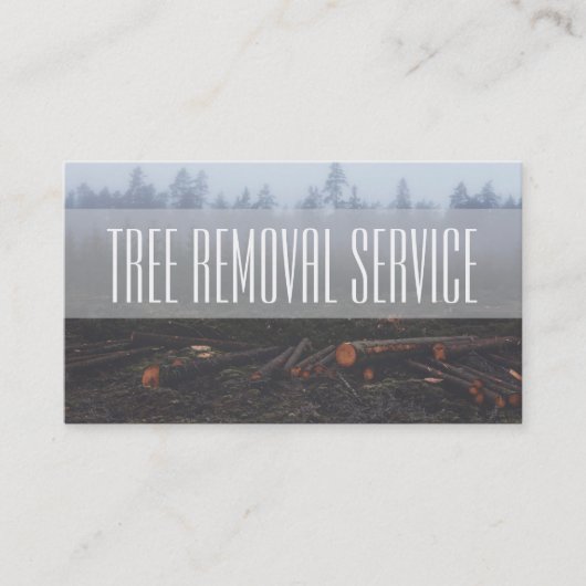 Carte de visite de service d'arbre de bois de chau (Devant)