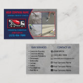 Carte de visite de service de béton (Devant / Derrière)