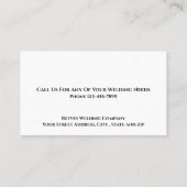 Carte de visite de service de contracteur de fabri (Dos)