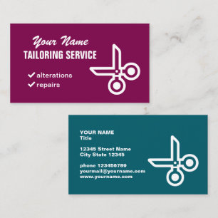 Carte de visite de service de couture avec logo de