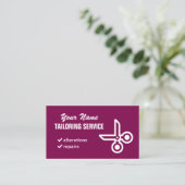 Carte de visite de service de couture avec logo de (Debout devant)
