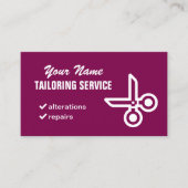Carte de visite de service de couture avec logo de (Devant)