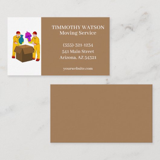 Carte de visite de service de déplacement (Devant / Derrière)