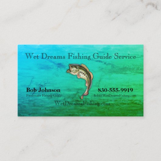 Carte de visite de service de guide de pêche (Devant)