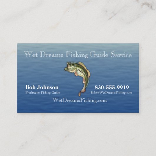 Carte de visite de service de guide de pêche (Devant)