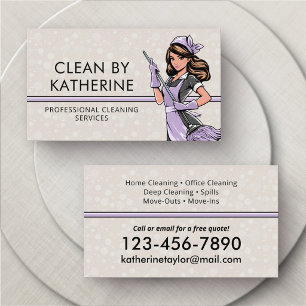 Carte de visite de service de ménage de nettoyage