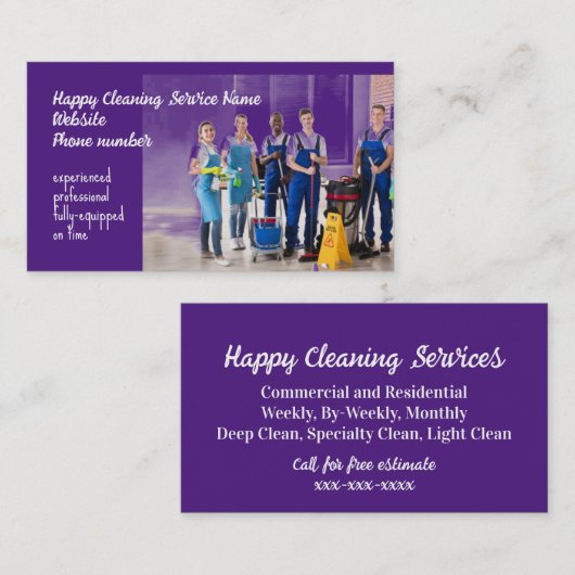 Carte de visite de service de nettoyage (Devant / Derrière)