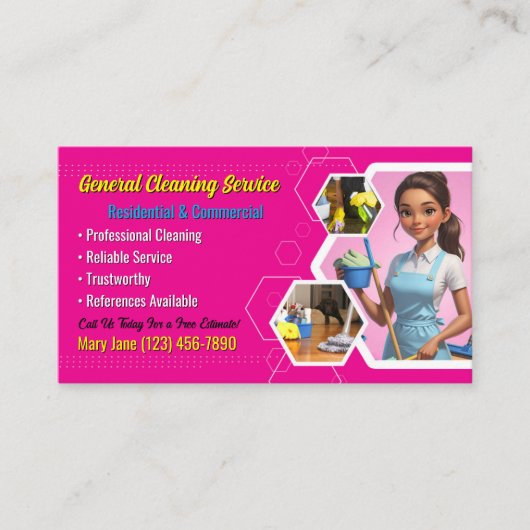 Carte de visite de service de nettoyage (Devant)