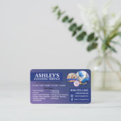 carte de visite de service de nettoyage bleu (Debout devant)