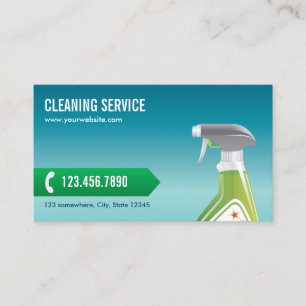 Carte de visite de service de nettoyage bleu profe